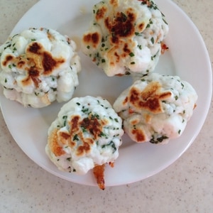 干しエビと大葉の焼きはんぺん。簡単おつまみ